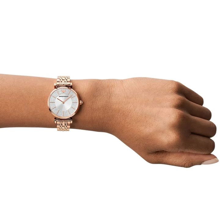 Emporio Armani Gianni T-Bar AR11446 Mother of Pearl Women&