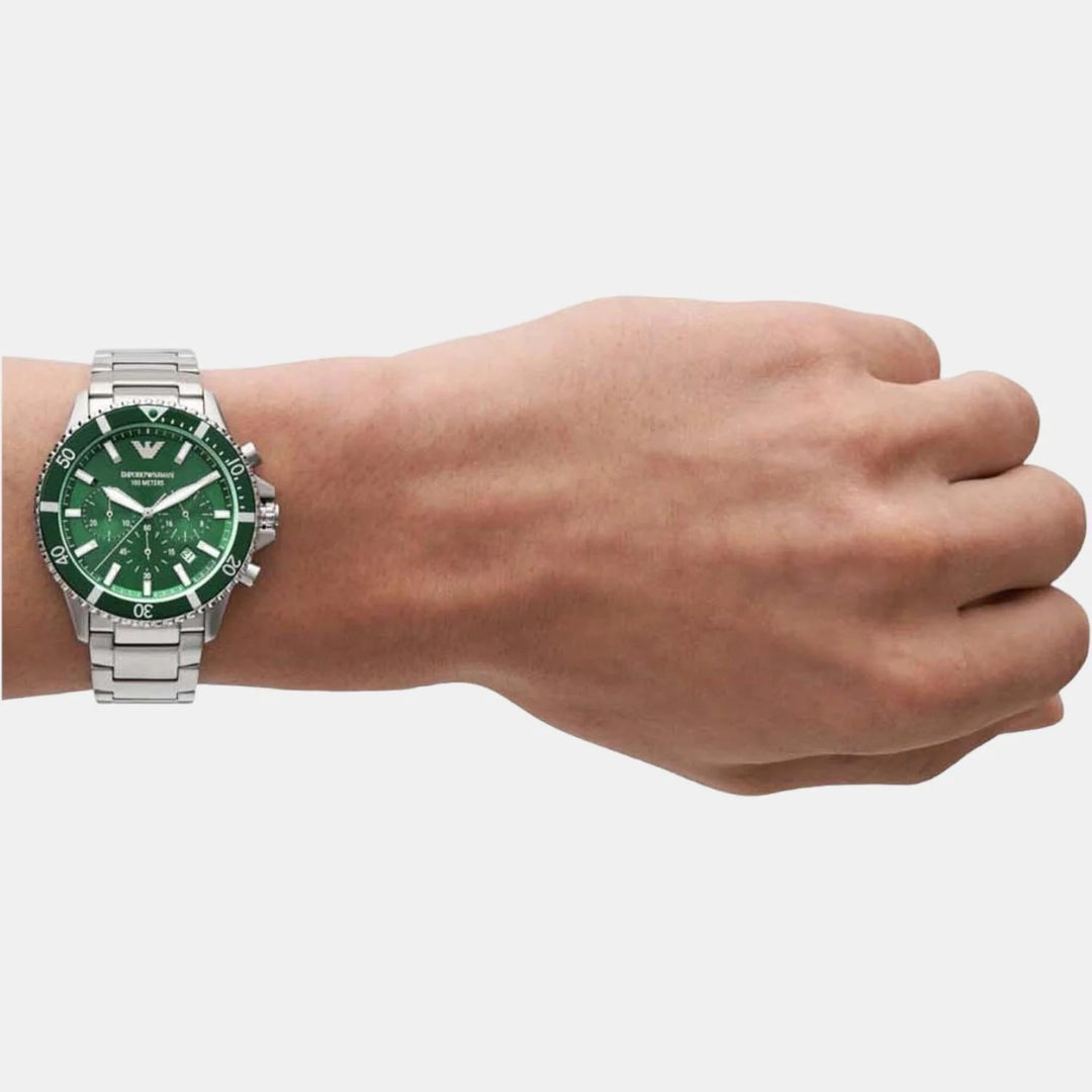 Emporio Armani World Explorer AR11500 Chronograph Green Dial Men&