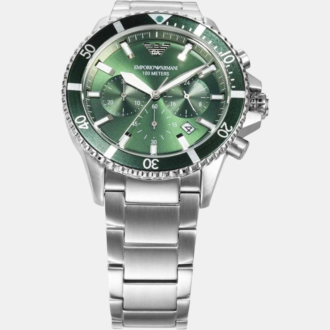 Emporio Armani World Explorer AR11500 Chronograph Green Dial Men&