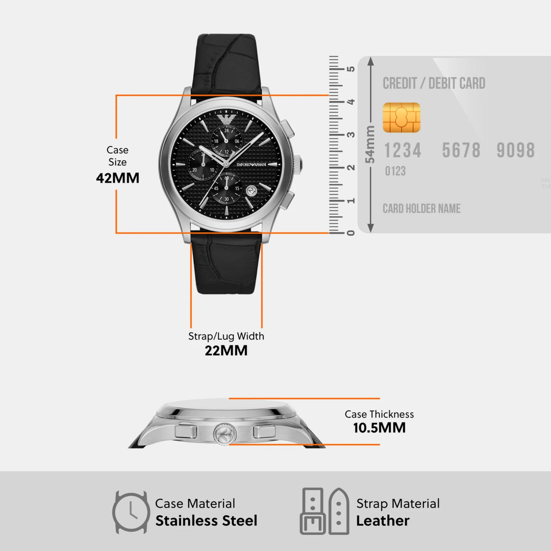 Emporio Armani Paolo AR11530 Chronograph Black Dial Men&