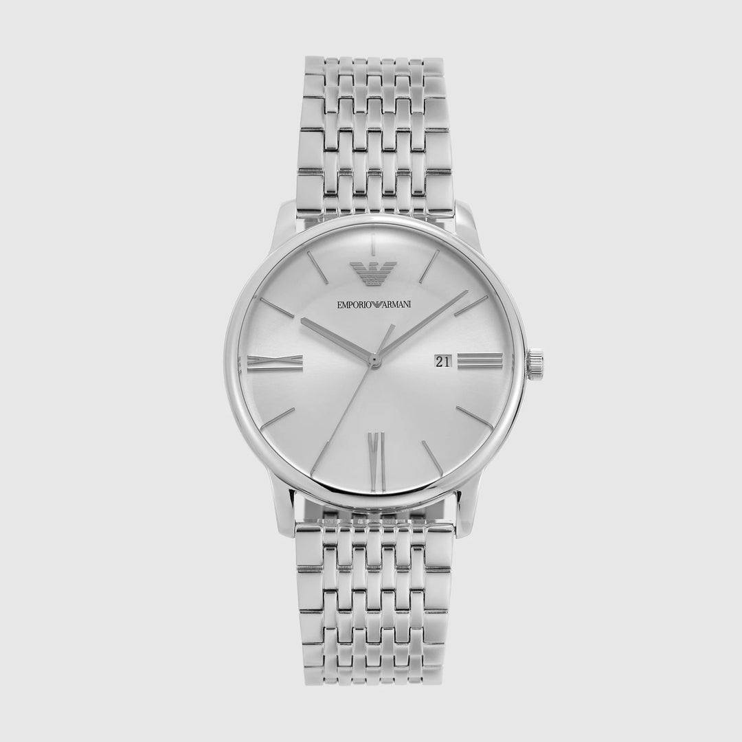 Emporio Armani Minimalist AR11599 Silver Dial Strap Men&