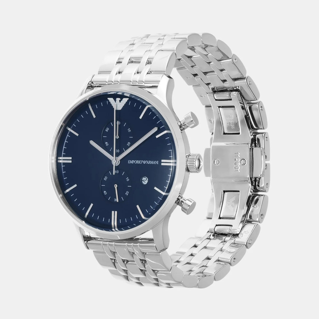 Emporio Armani Gianni AR1648 Silver Dial Stainless Steel Men&