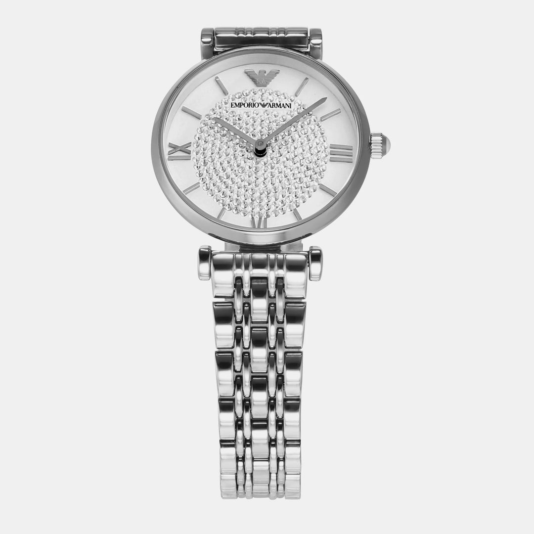 Emporio Armani Gianni T-Bar AR1925 Silver Dial Women&
