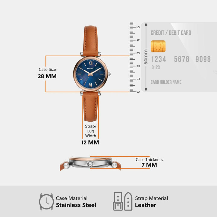Fossil Carlie Mini ES4701 Blue Mother of Pearl Watch