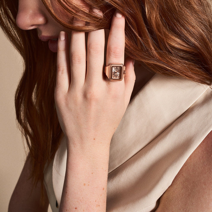 Fossil Raquel Watch Ring ES5345 Rose Gold Sunray Watch