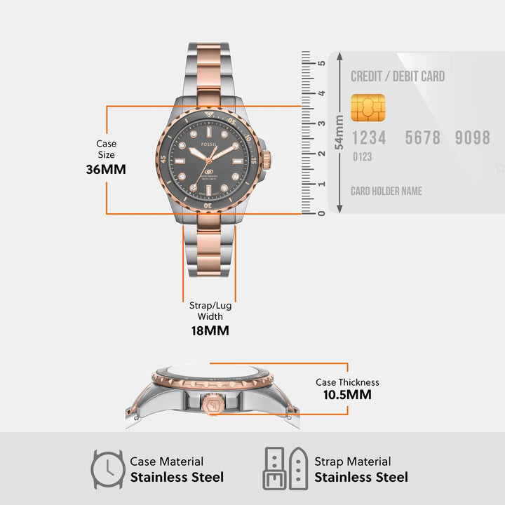 Fossil Fossil Blue ES5348 Gold Dial Watch