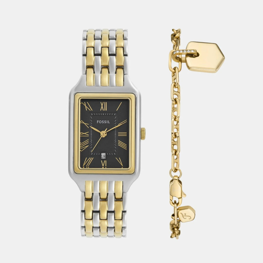 Fossil Raquel ES5376SET Two-Tone Watch and Gold-Tone Heritage D-Link Bracelet Women&