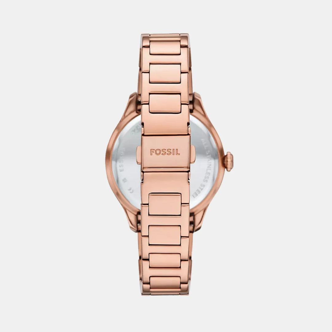 Fossil Gilmore ES5394 Silver Dial Rose Gold-Tone Stainless Steel Women&