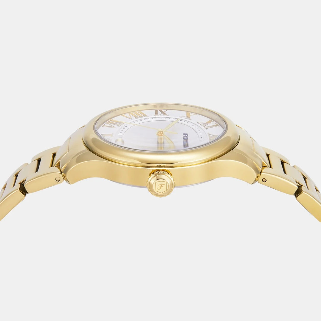 Fossil Gilmore ES5395 Silver Dial Gold-Tone Stainless Steel Women&