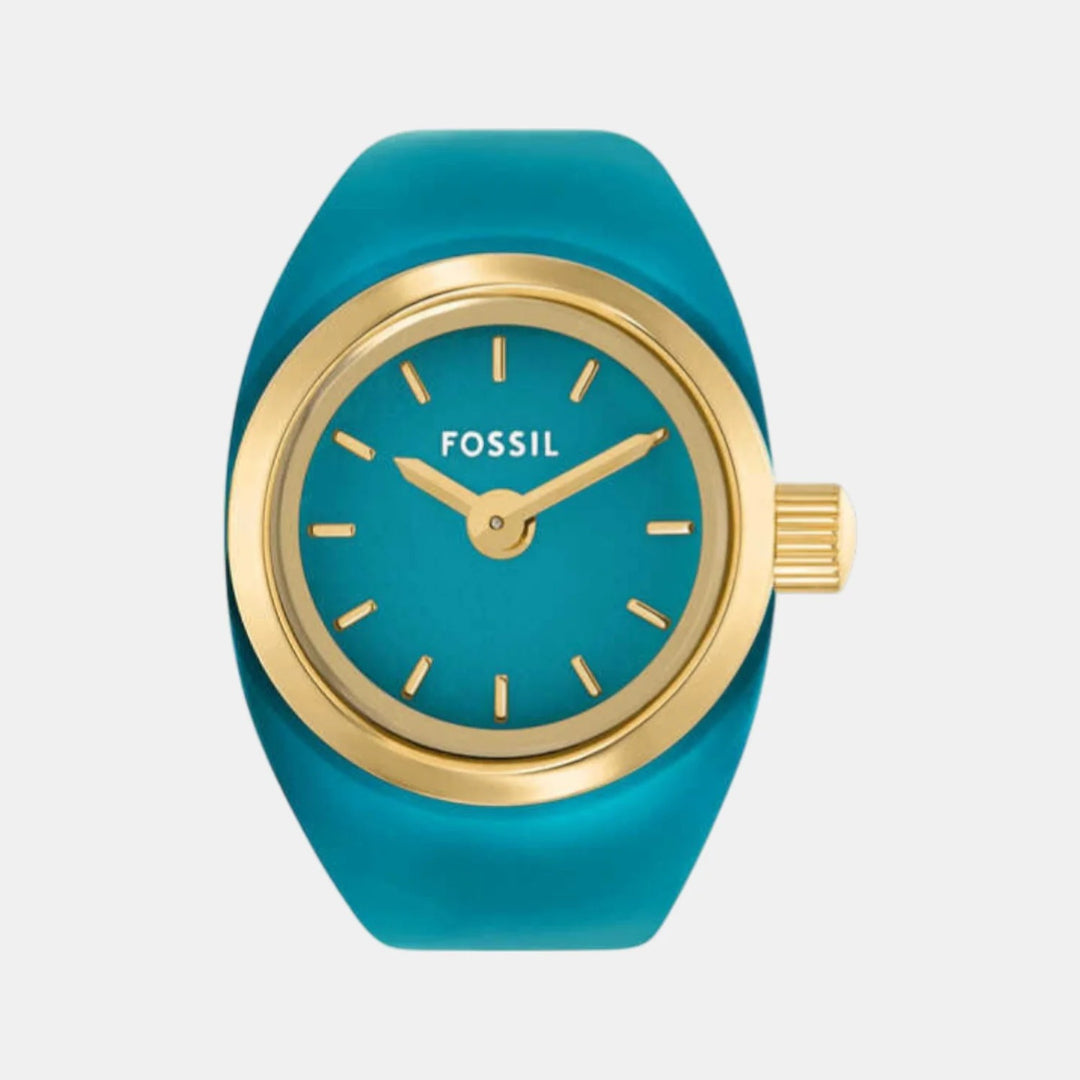Fossil Raquel ES5415 Gold-Tone Rectangular Analog Ring Watch for Women