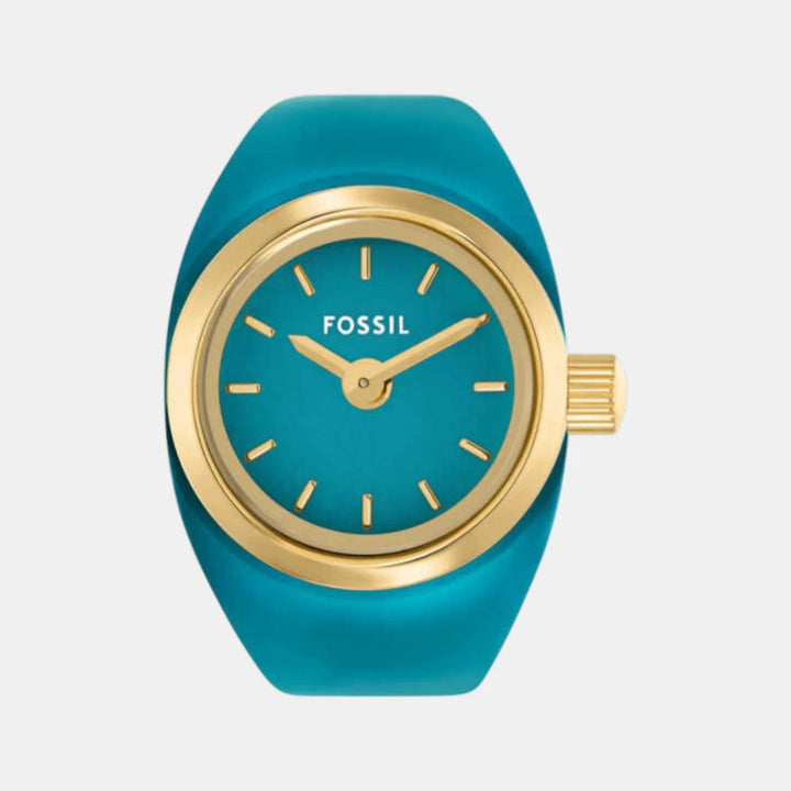 Fossil Raquel ES5415 Gold-Tone Rectangular Analog Ring Watch for Women