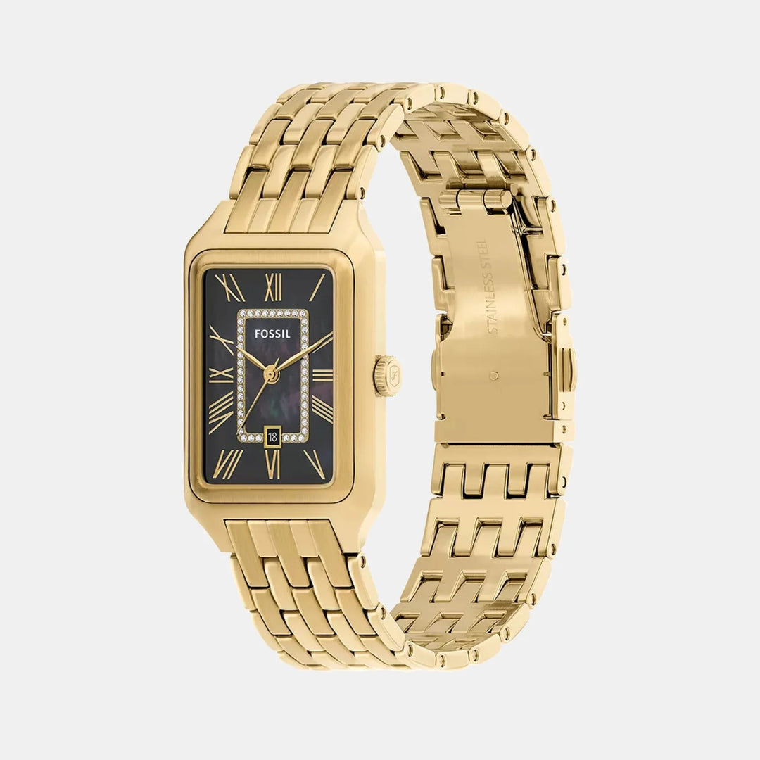 Fossil Raquel ES5417 Silver-Tone Rectangular Analog Ring Watch for Women