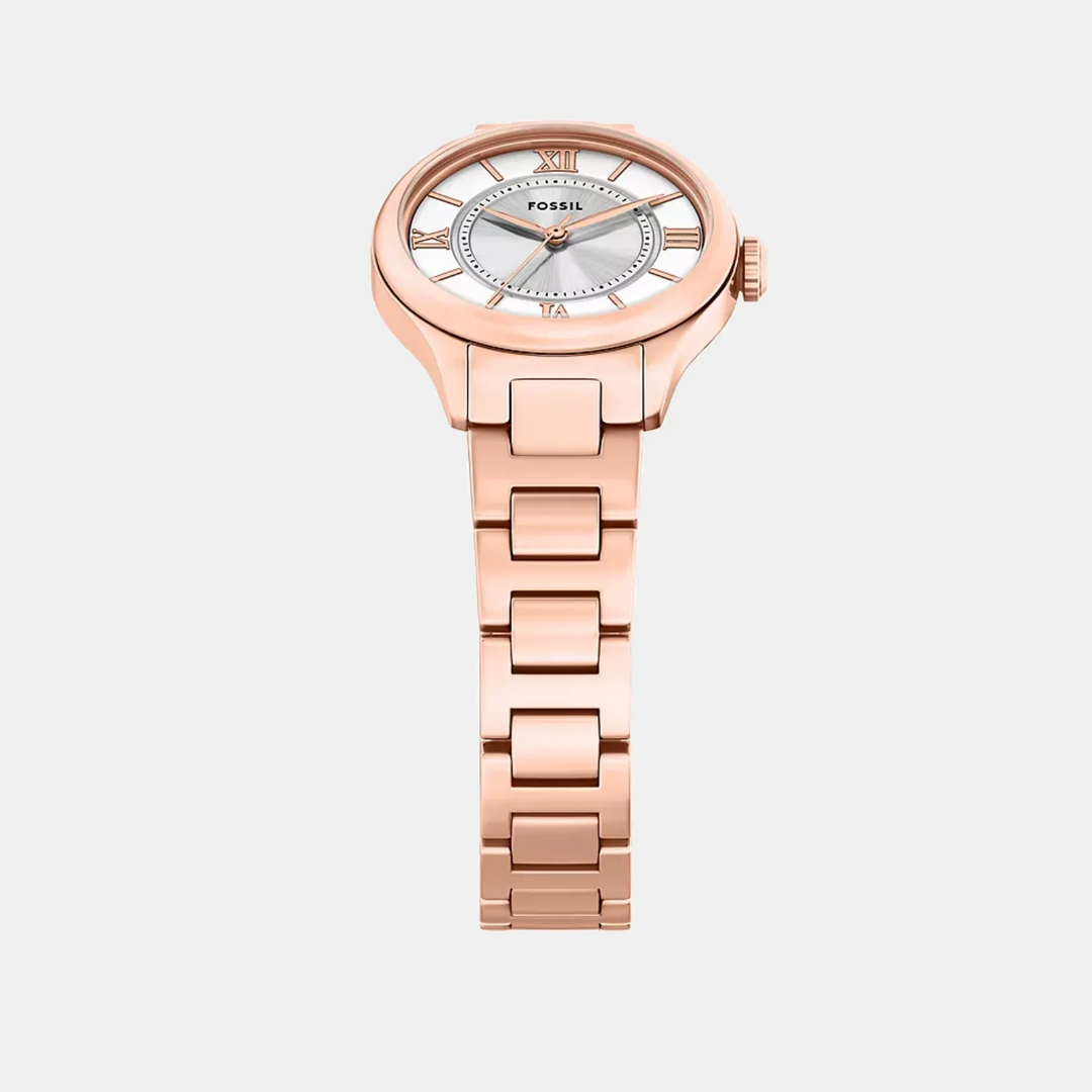 Fossil Gilmore ES5420 Silver Dial Gold-Tone Mesh Bracelet Women&