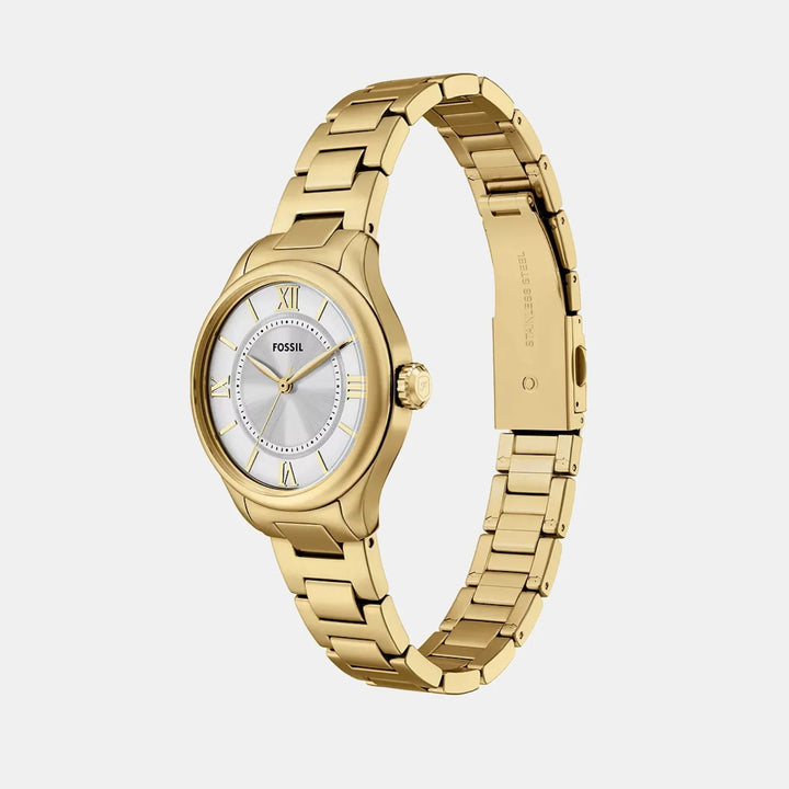 Fossil Gilmore ES5421 Silver Dial Rose Gold-Tone Mesh Bracelet Women&
