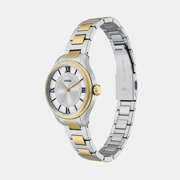 Fossil Gilmore ES5422 Silver Dial Two-Tone Mesh Bracelet Women&