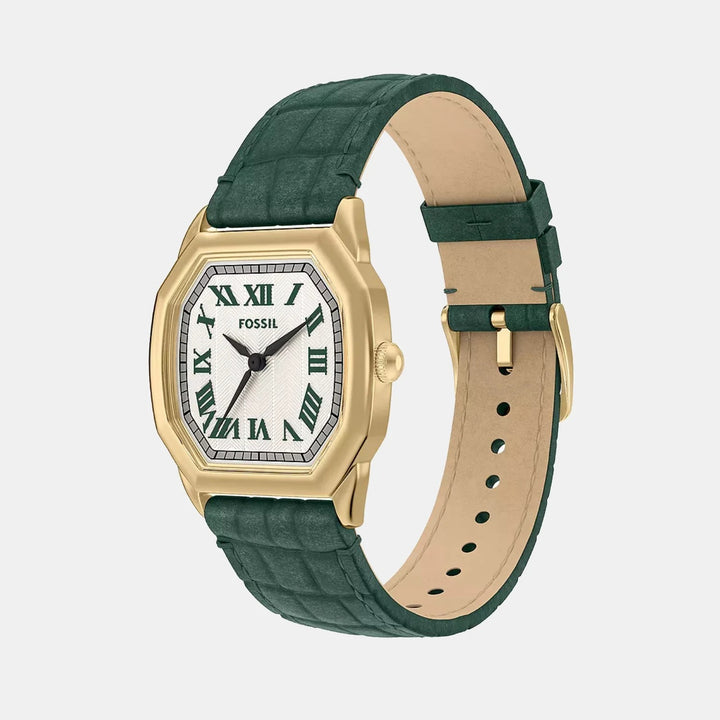 Fossil Harlow ES5427 Silver Dial Gold-Tone T-Bar Stainless Steel Women&
