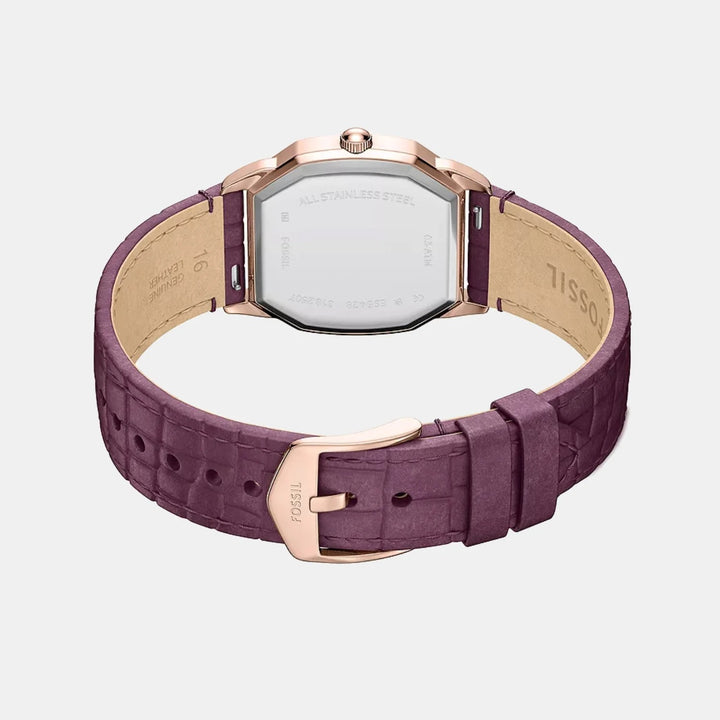 Fossil Harlow ES5428 Silver Dial Rose Gold-Tone T-Bar Stainless Steel Women&