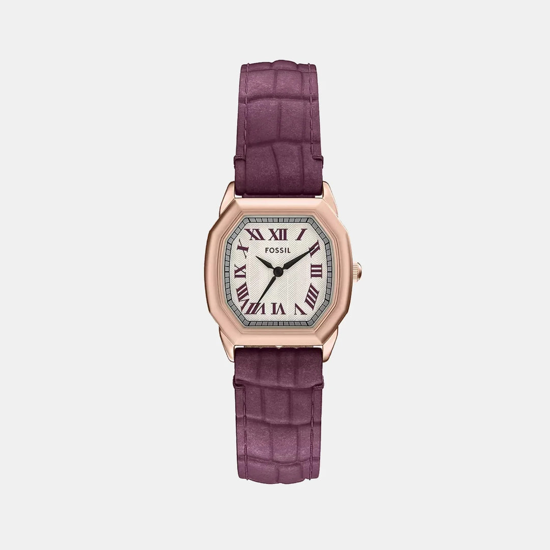 Fossil Harlow ES5428 Silver Dial Rose Gold-Tone T-Bar Stainless Steel Women&