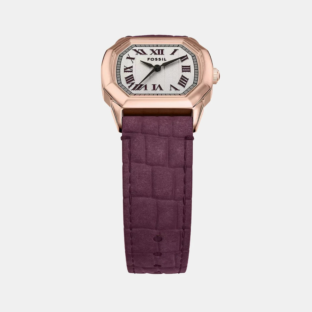 Fossil Harlow ES5428 Silver Dial Rose Gold-Tone T-Bar Stainless Steel Women&