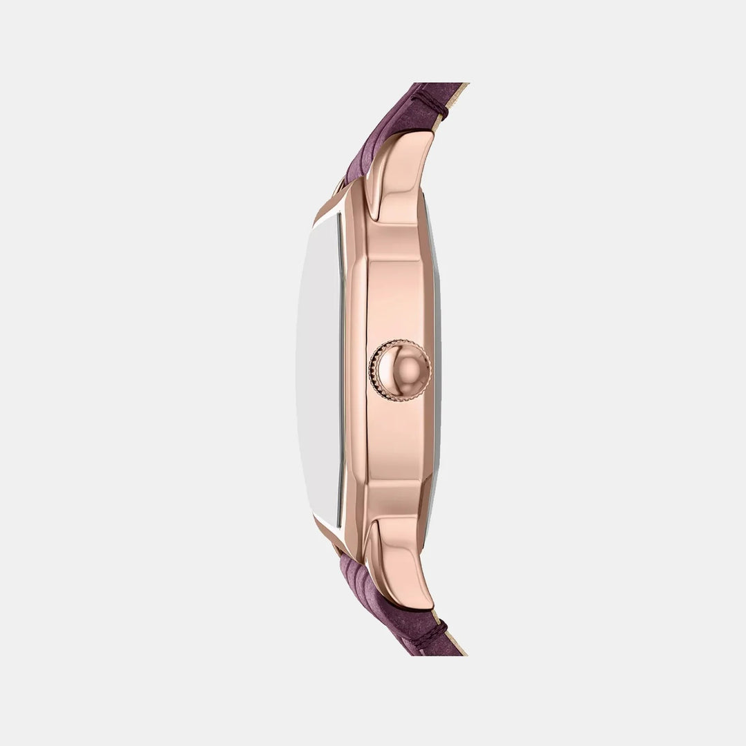 Fossil Harlow ES5428 Silver Dial Rose Gold-Tone T-Bar Stainless Steel Women&