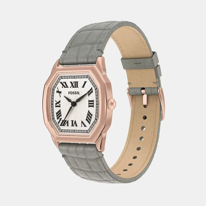 Fossil Harlow ES5435 Rectangular Black Dial Rose Gold-Tone Stainless Steel Women&