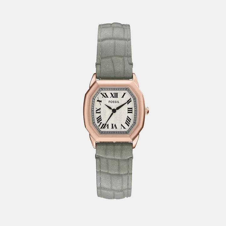 Fossil Harlow ES5435 Rectangular Black Dial Rose Gold-Tone Stainless Steel Women&