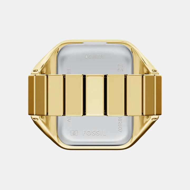 Fossil Raquel Watch Ring ES5447 Gold-Tone Rectangular Mother of Pearl Ring Watch