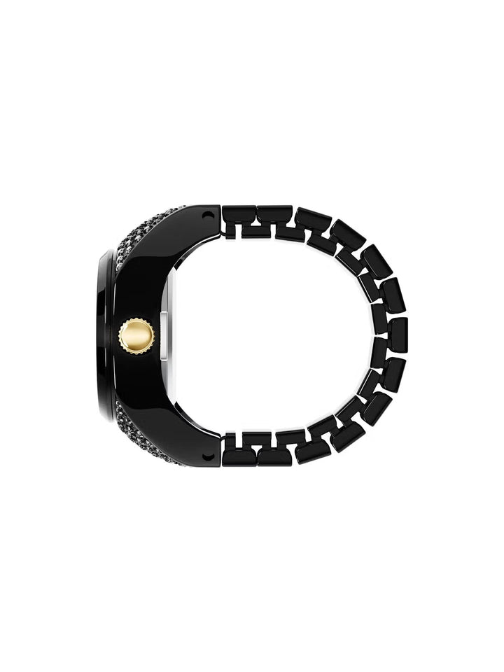 Fossil Raquel ES5449 Gold-Tone Rectangular Blue Lapis Ring Watch
