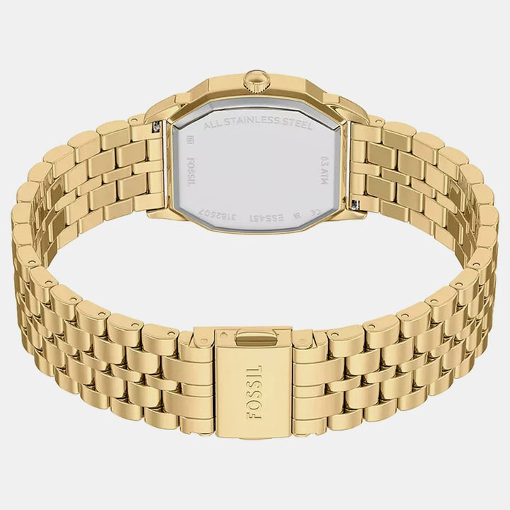 Fossil Harlow ES5451 Octagon Green Dial Rose Gold-Tone Stainless Steel Women&