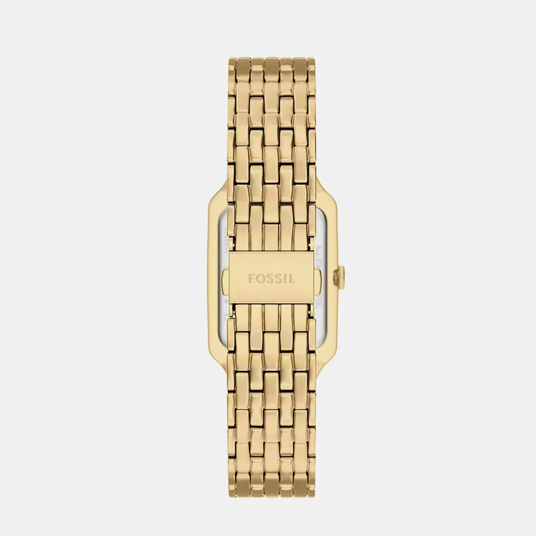 Fossil Raquel ES5452 Rectangular Green Dial Gold-Tone Stainless Steel Women&