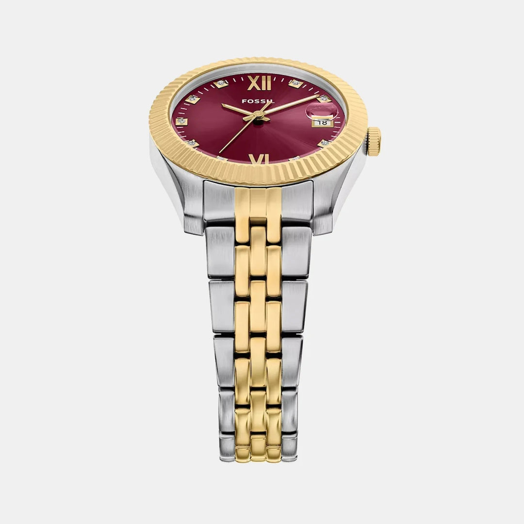 Fossil Scarlette ES5461 Mother of Pearl Dial Gold-Tone Stainless Steel Women&