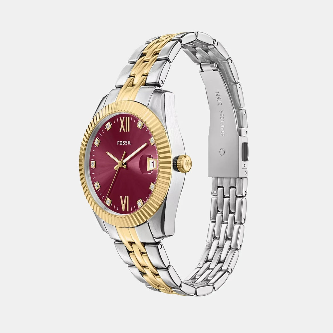 Fossil Scarlette ES5461 Mother of Pearl Dial Gold-Tone Stainless Steel Women&