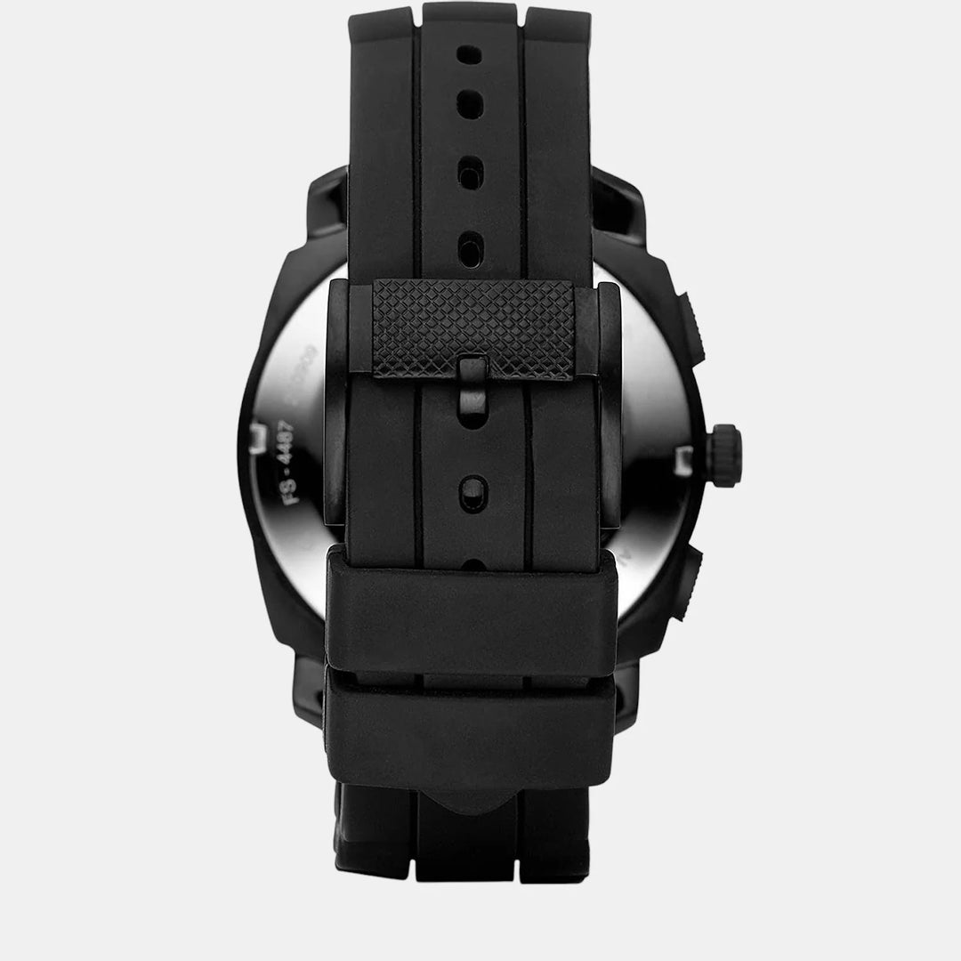 Fossil Machine FS4487 Black Chronograph Dial Black Silicone Strap Men&