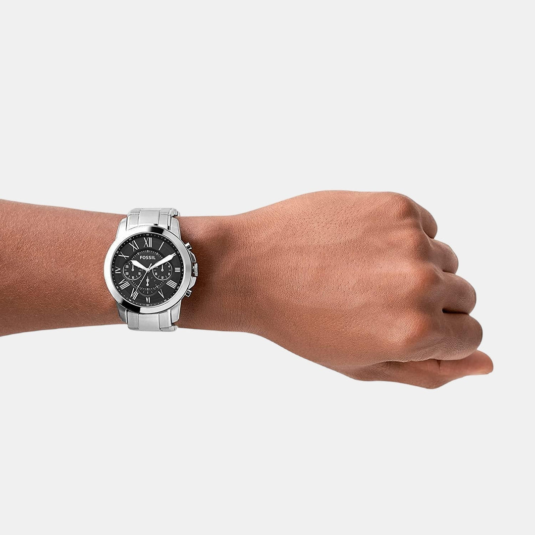 Fossil Grant FS4736 Silver-Tone Chronograph Stainless Steel Men&