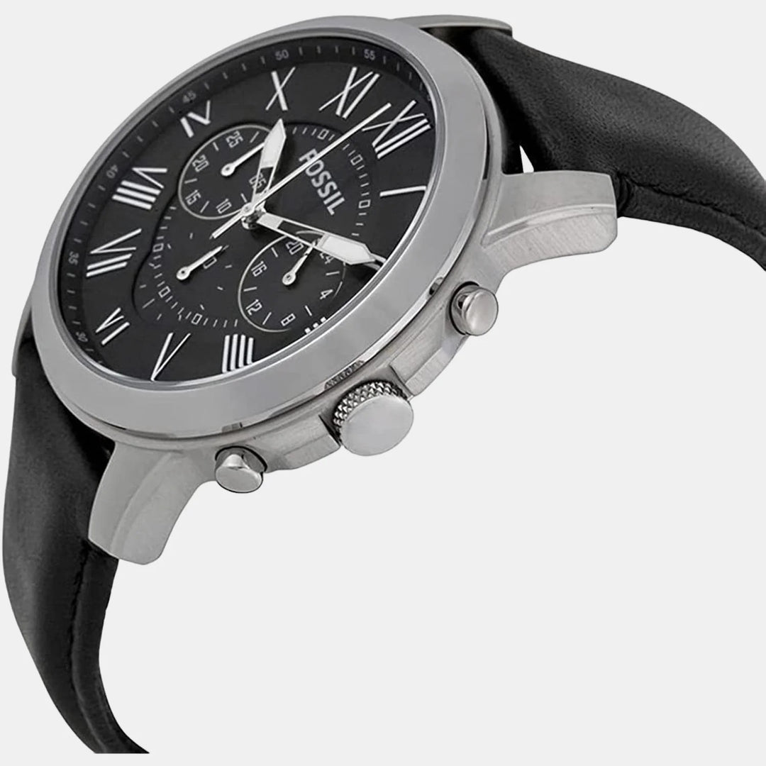 Fossil Grant FS4812 Black Dial Silver-Tone Chronograph Men&