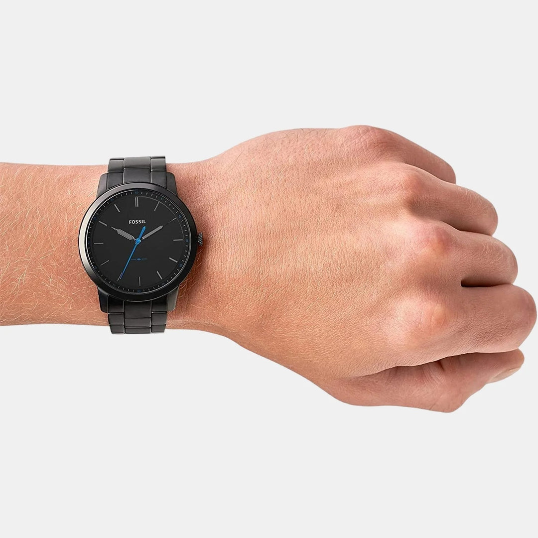 Fossil The Minimalist FS5308 Blue Dial Brown Leather Strap Men&