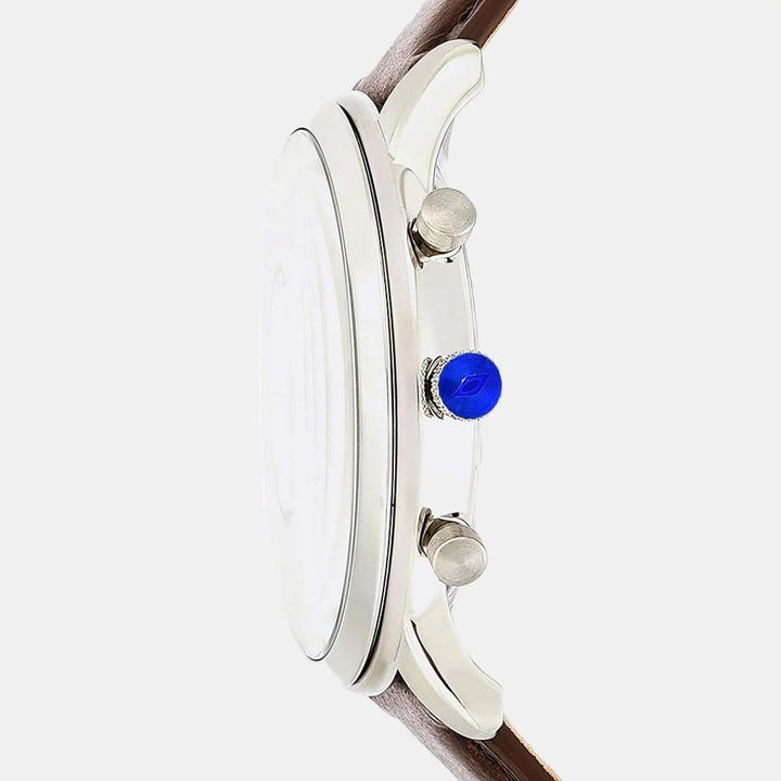 Fossil Neutra FS5380 Chronograph Cream Dial Brown Leather Strap Men&