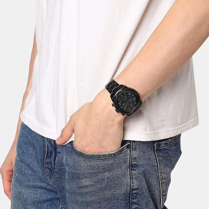 Fossil Bronson FS5712 Black Stainless Steel 50mm Chronograph Men&