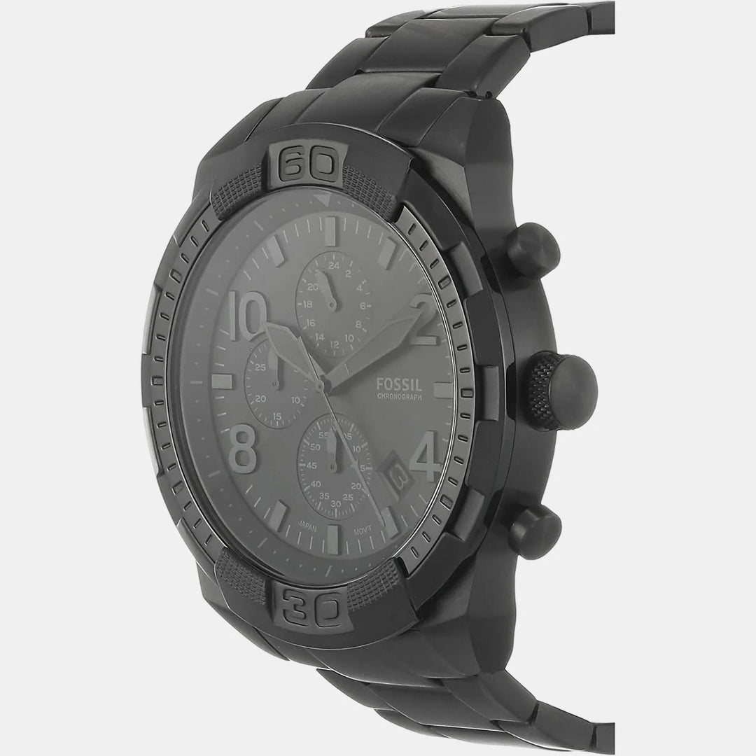 Fossil Bronson FS5712 Black Stainless Steel 50mm Chronograph Men&