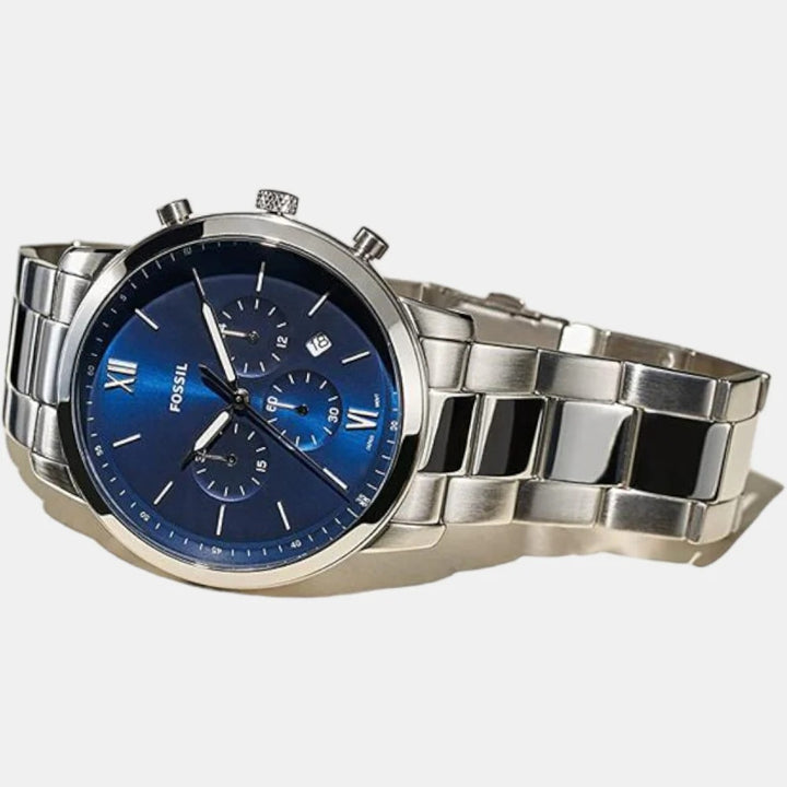 Fossil Neutra FS5792 Chronograph Blue Dial Gold-Tone Stainless Steel Men&
