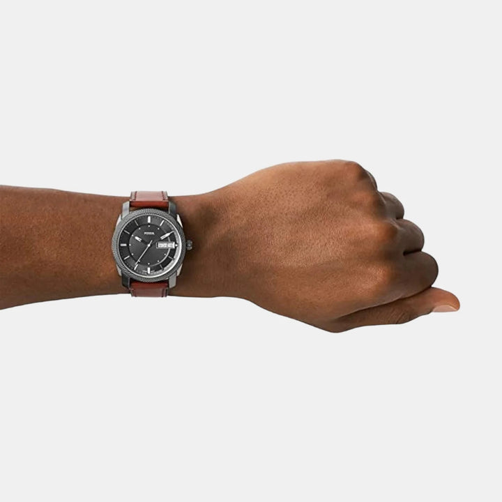 Fossil Machine FS5900 Black Sunray Dial Black Stainless Steel Men&
