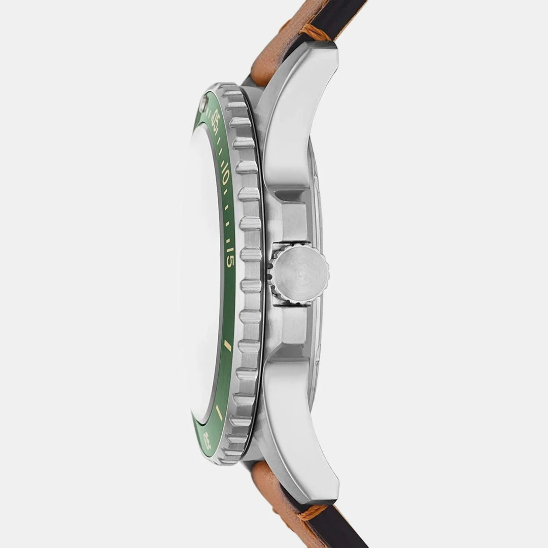 Fossil Neutra FS5946 Green Dial Brown Leather Strap Men&