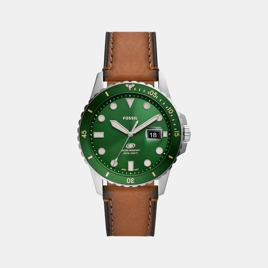 Fossil Neutra FS5946 Green Dial Brown Leather Strap Men&