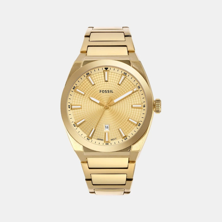 Fossil Everett FS5965 Gold Sunray Dial Gold-Tone Stainless Steel Men&