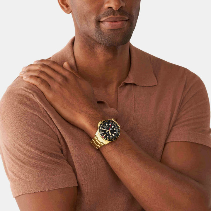 Fossil Blue FS5990 Blue Dial Silver-Tone Stainless Steel Men&