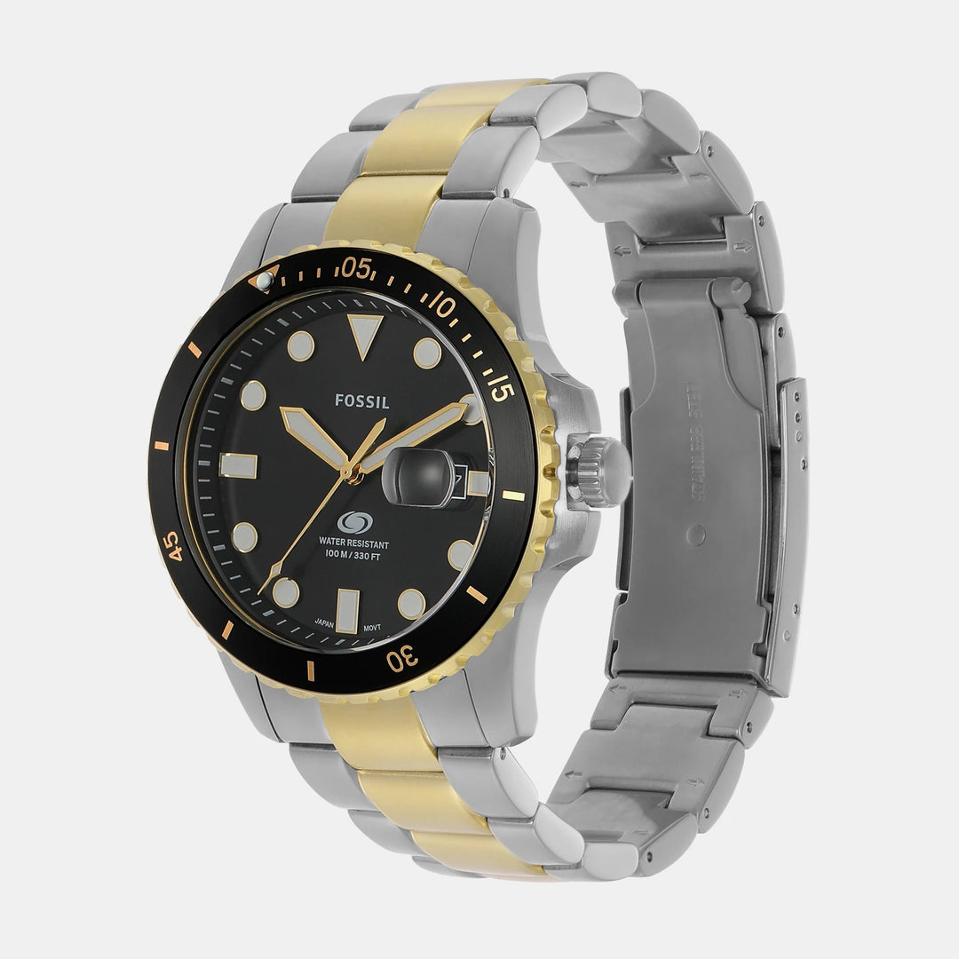 Fossil Blue Dive FS6031 Black Dial Gold-Tone Stainless Steel Men&