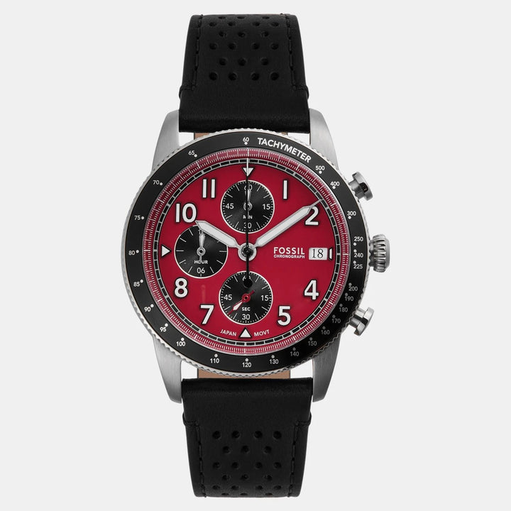 Fossil The Machine FS6086 Blue Dial Brown Leather Men&