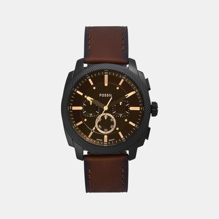 Fossil Machine FS6101 Gold Dial Gold-Tone Stainless Steel Men&