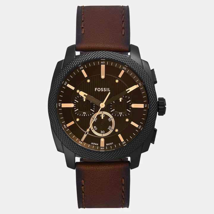 Fossil Machine FS6101 Gold Dial Gold-Tone Stainless Steel Men&