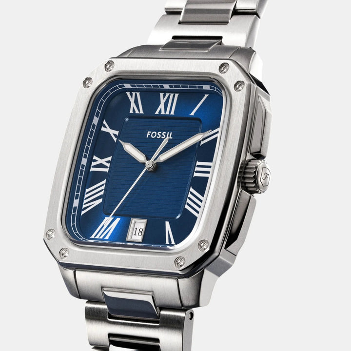 Fossil Crosby FS6121 Pepsi Bezel Blue Dial Stainless Steel Men&